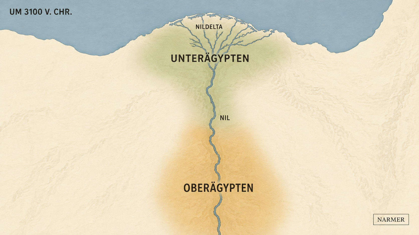 Karte zu Narmer und das vereinigte Ägypten